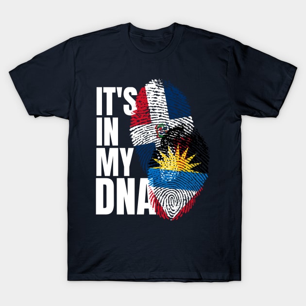 Antiguan Plus Dominican Mix DNA Flag Heritage Gift T-Shirt by Just Rep It!!